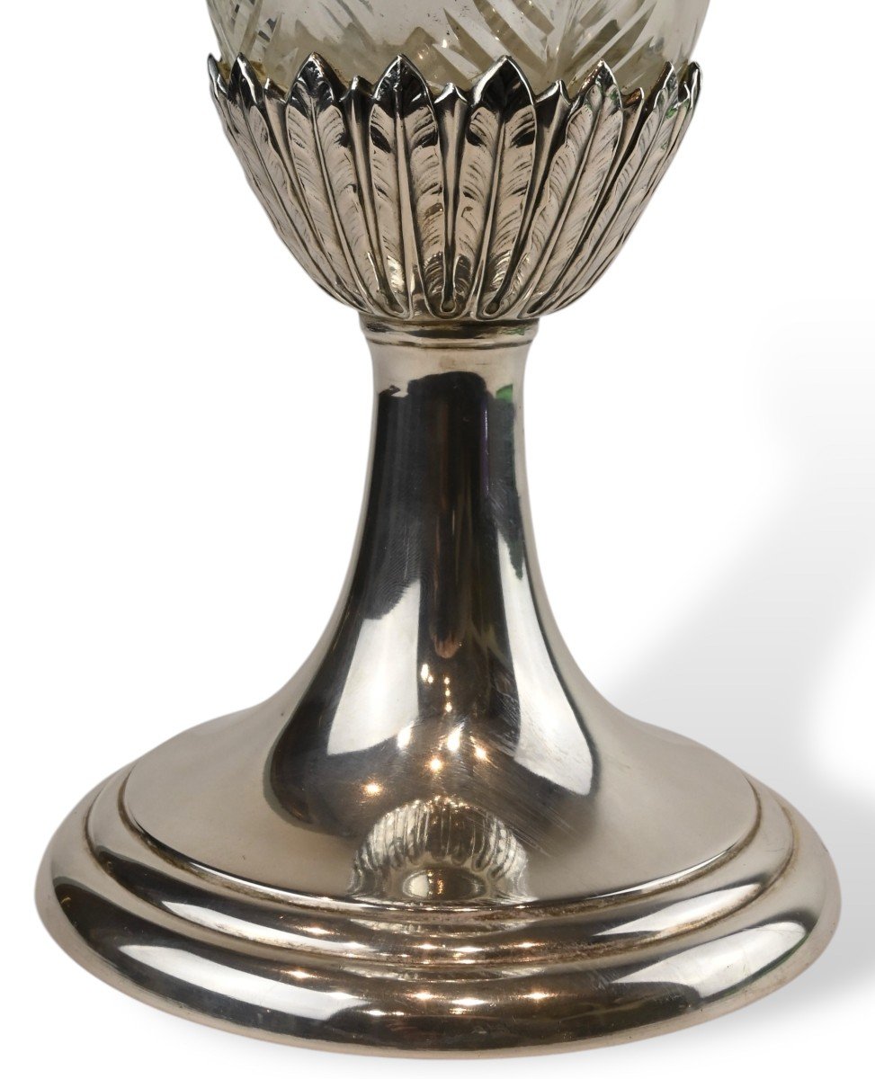 Vase With Silver And Crystal Handles - 1920s-photo-1